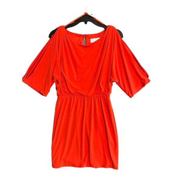 Jessica Simpson Cold Shoulder Dress Womens Small Orangeish Mini Spring Church - Picture 1 of 8